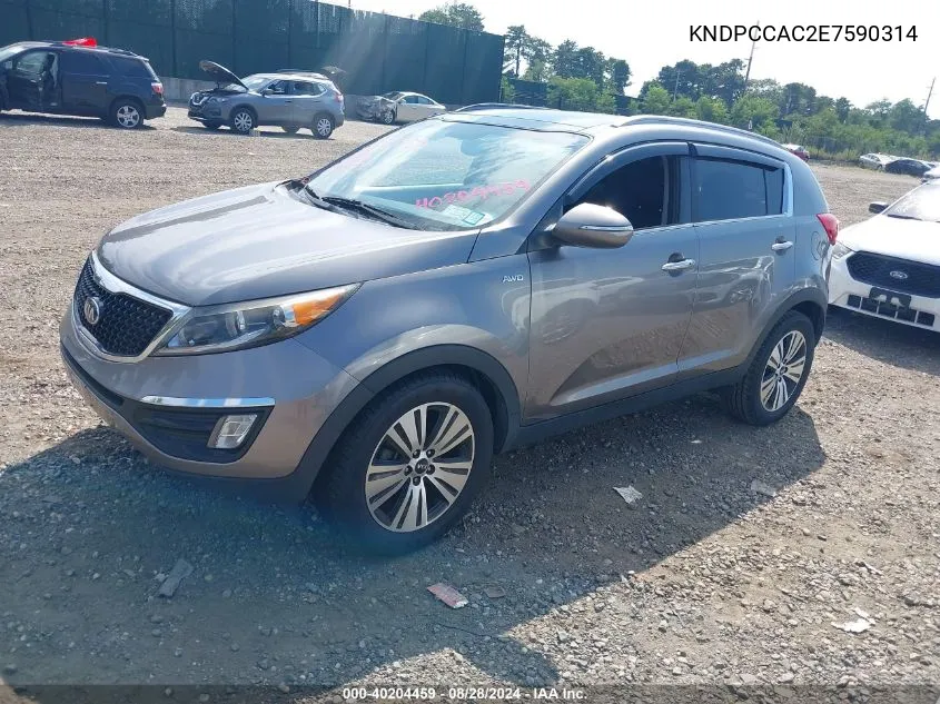 2014 Kia Sportage Ex VIN: KNDPCCAC2E7590314 Lot: 40204459