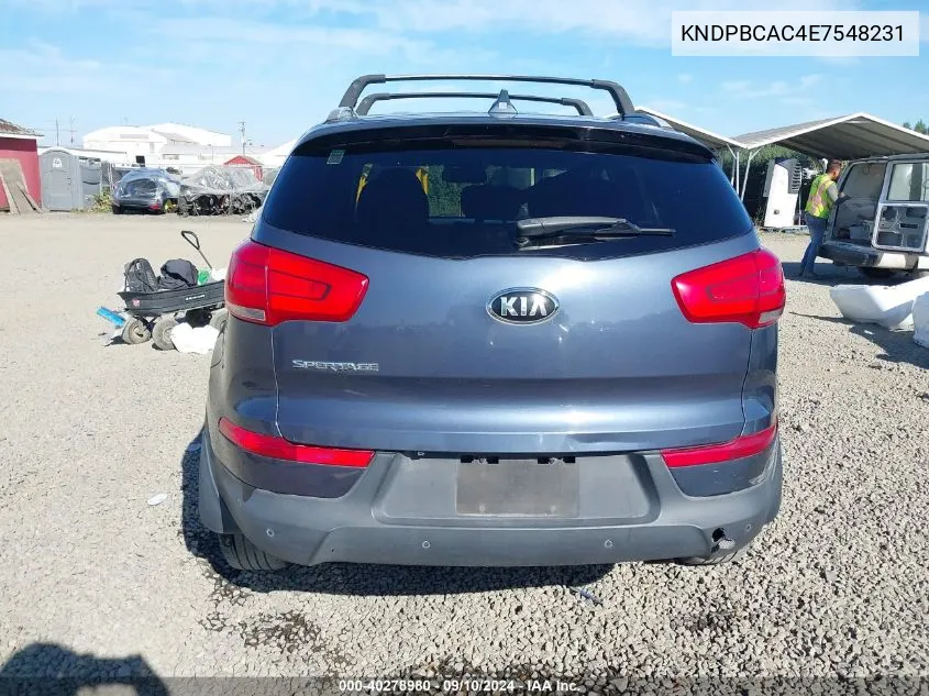 KNDPBCAC4E7548231 2014 Kia Sportage Lx