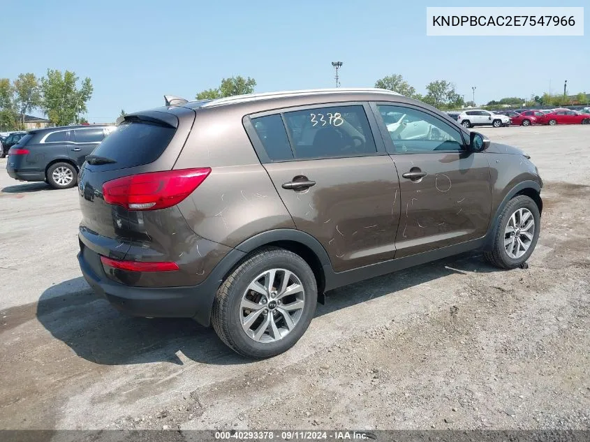 2014 Kia Sportage Lx VIN: KNDPBCAC2E7547966 Lot: 40293378