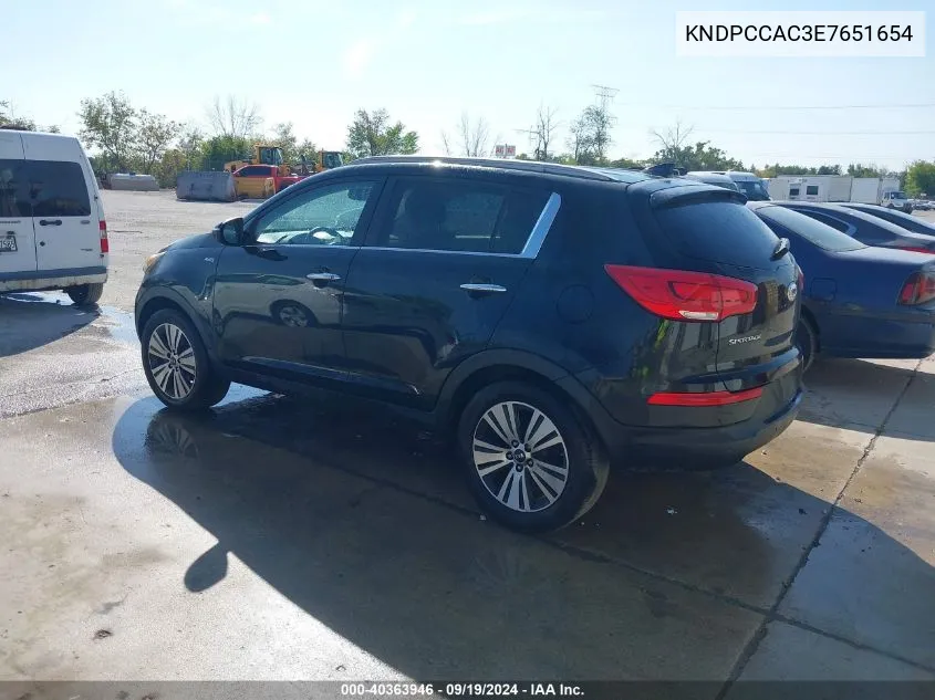 2014 Kia Sportage Ex VIN: KNDPCCAC3E7651654 Lot: 40363946