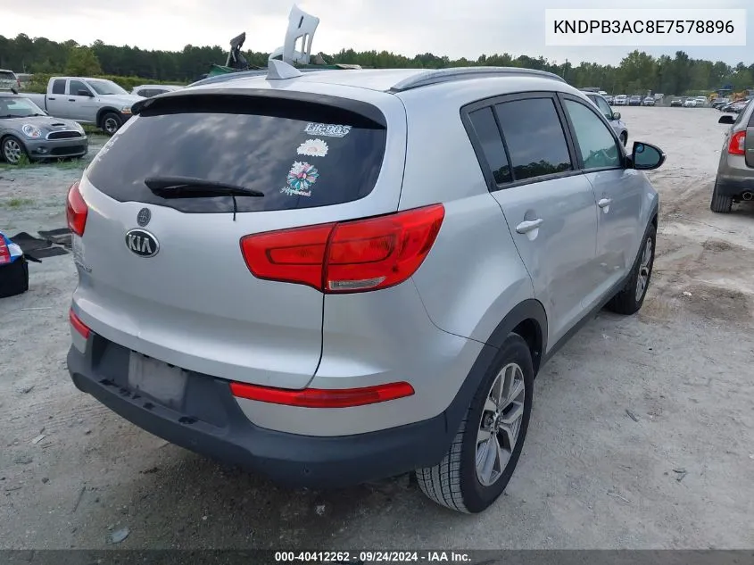 2014 Kia Sportage Lx VIN: KNDPB3AC8E7578896 Lot: 40412262