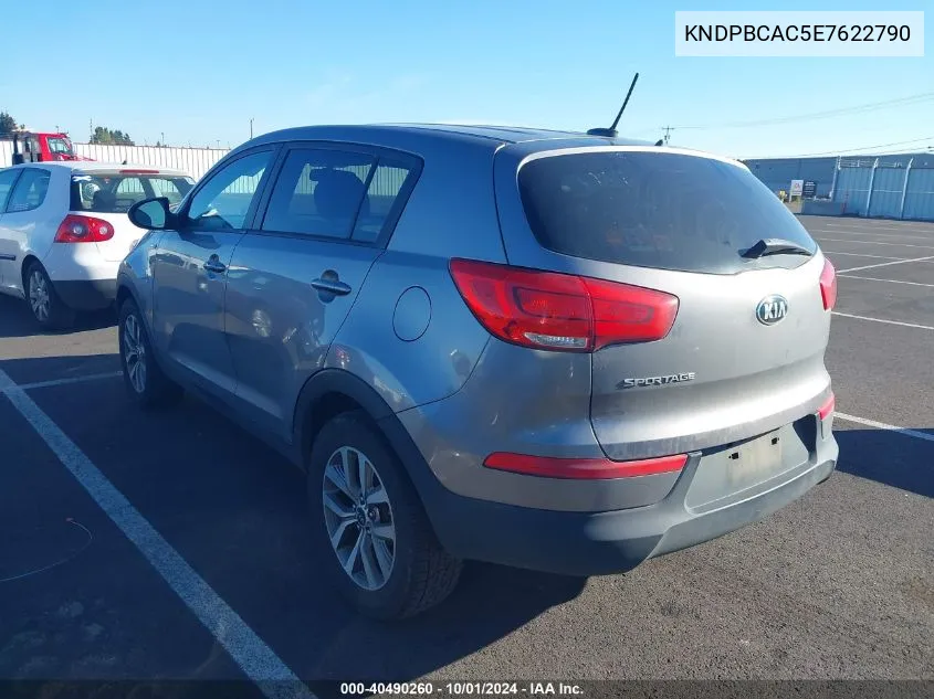 2014 Kia Sportage Lx VIN: KNDPBCAC5E7622790 Lot: 40490260