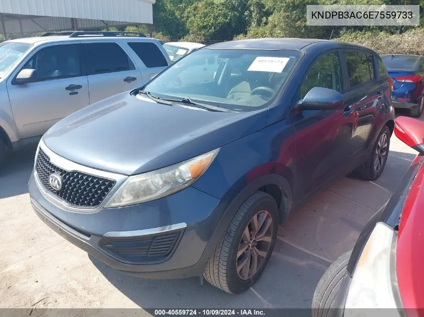 2014 Kia Sportage Lx VIN: KNDPB3AC6E7559733 Lot: 40559724