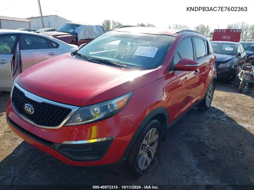 2014 Kia Sportage Lx VIN: KNDPB3AC7E7602363 Lot: 40572315