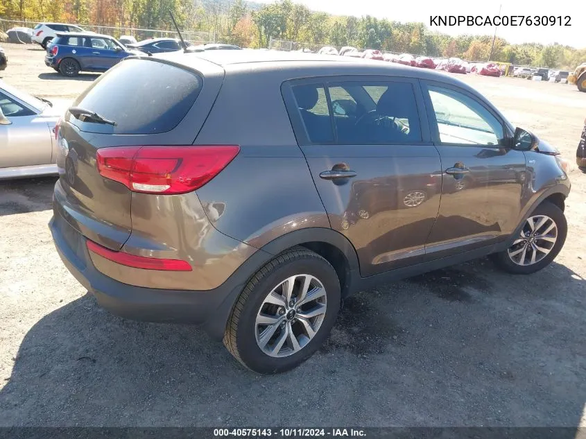 2014 Kia Sportage Lx VIN: KNDPBCAC0E7630912 Lot: 40575143