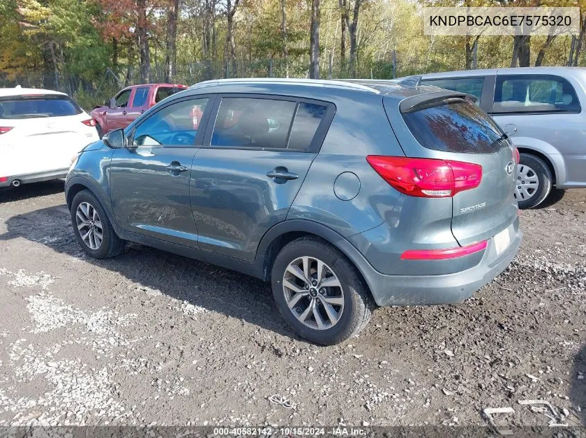 2014 Kia Sportage Lx VIN: KNDPBCAC6E7575320 Lot: 40582142