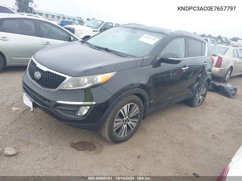 2014 Kia Sportage Ex VIN: KNDPC3AC0E7657797 Lot: 40585181