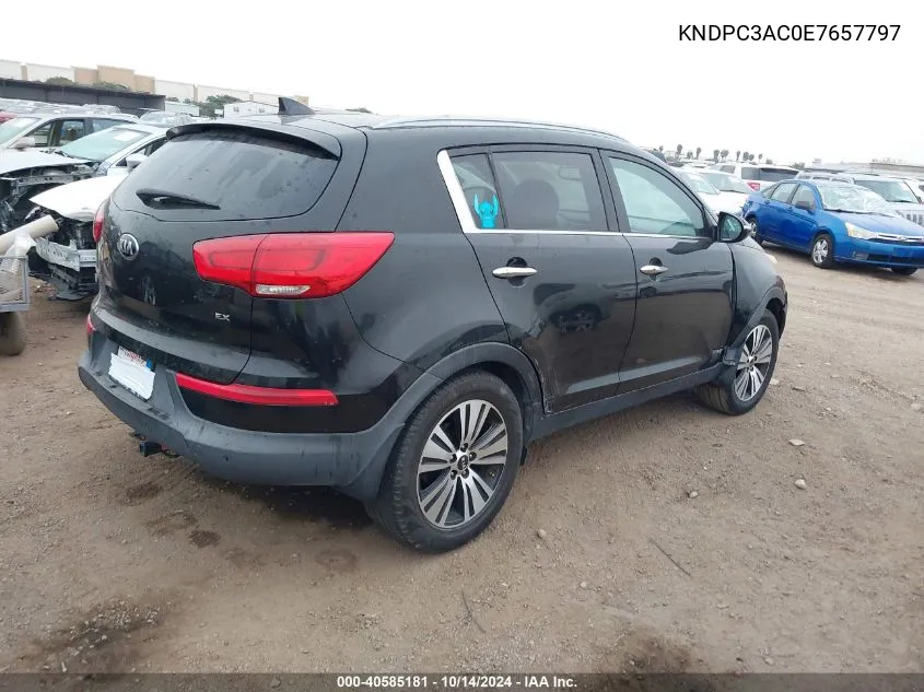 2014 Kia Sportage Ex VIN: KNDPC3AC0E7657797 Lot: 40585181