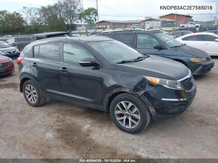 2014 Kia Sportage Lx VIN: KNDPB3AC2E7585018 Lot: 40594039