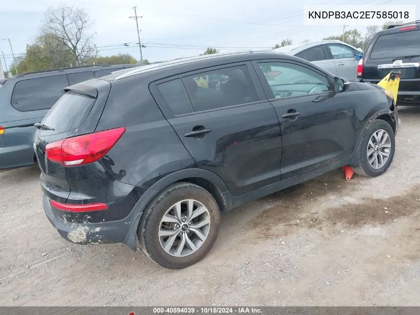 2014 Kia Sportage Lx VIN: KNDPB3AC2E7585018 Lot: 40594039