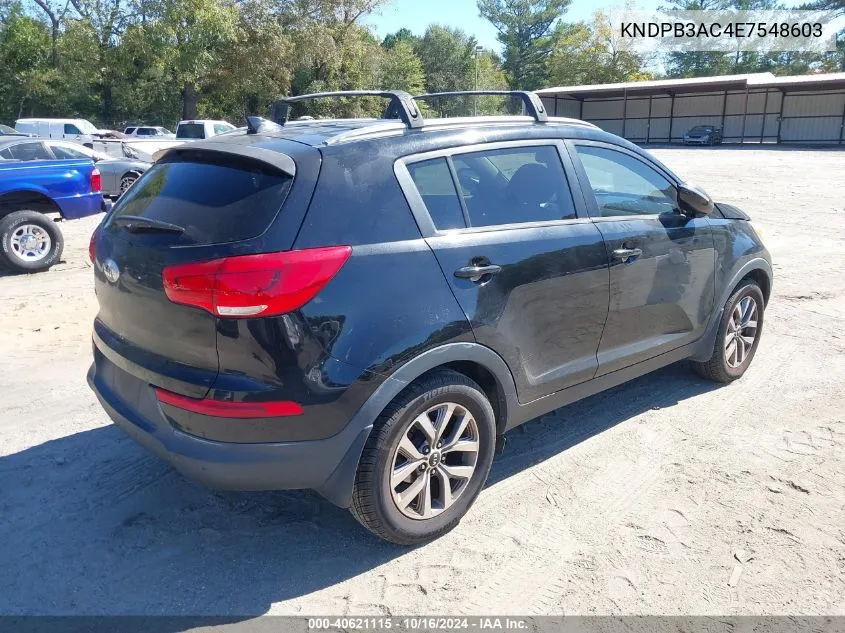 2014 Kia Sportage Lx VIN: KNDPB3AC4E7548603 Lot: 40621115