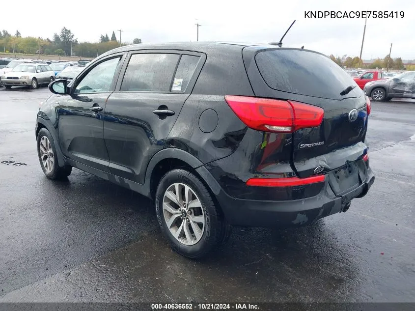 2014 Kia Sportage Lx VIN: KNDPBCAC9E7585419 Lot: 40636552