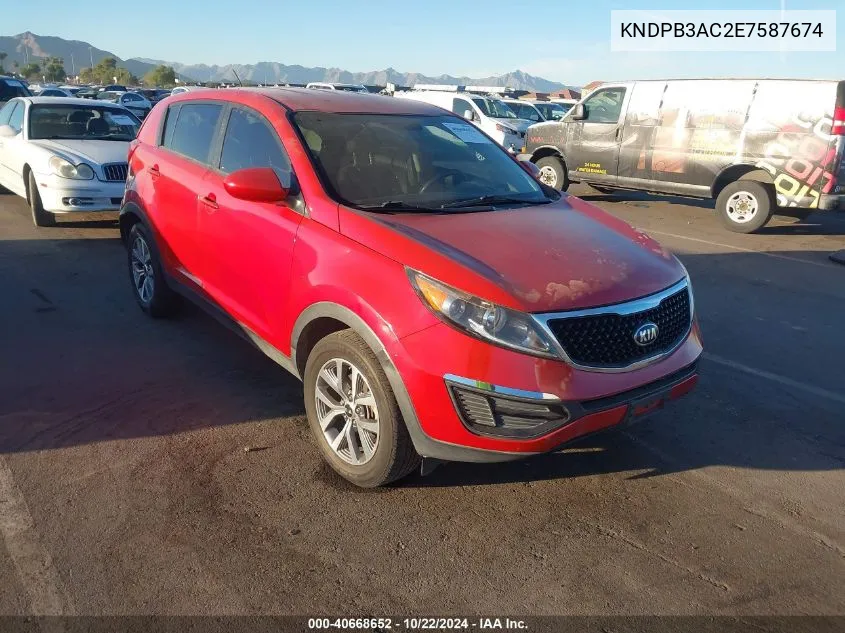 2014 Kia Sportage Lx VIN: KNDPB3AC2E7587674 Lot: 40668652