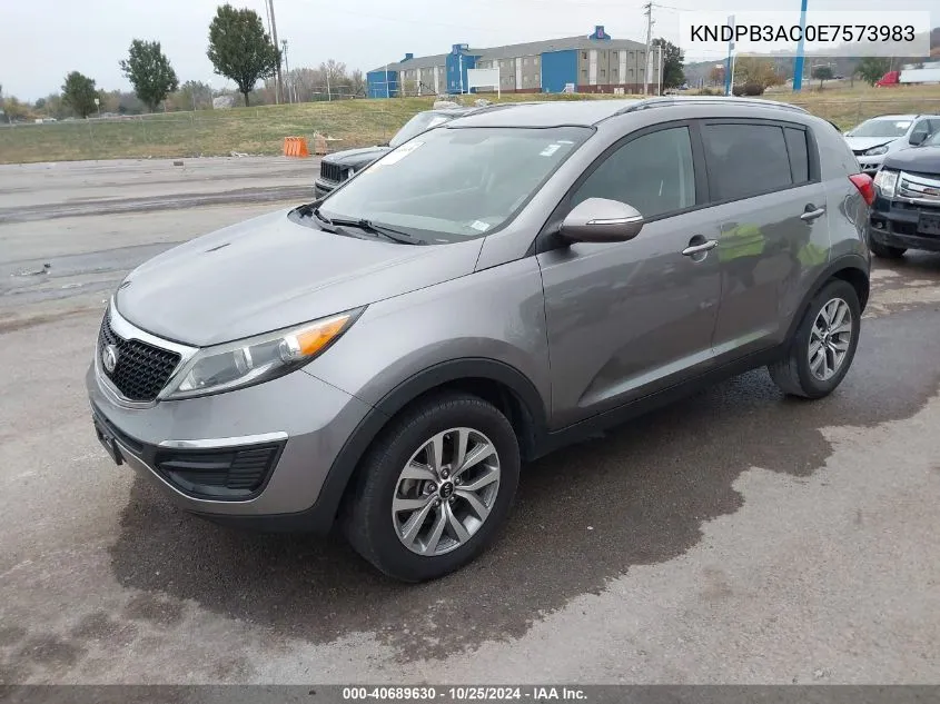 2014 Kia Sportage Lx VIN: KNDPB3AC0E7573983 Lot: 40689630