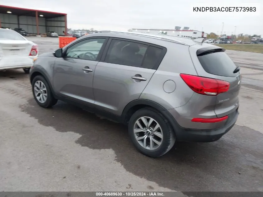 2014 Kia Sportage Lx VIN: KNDPB3AC0E7573983 Lot: 40689630