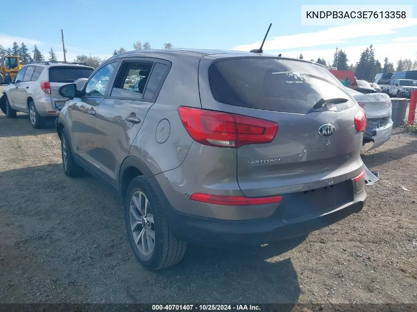 2014 Kia Sportage Lx VIN: KNDPB3AC3E7613358 Lot: 40701407