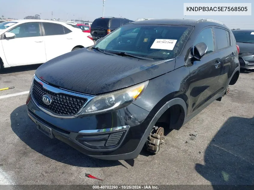 2014 Kia Sportage Lx VIN: KNDPB3AC5E7568505 Lot: 40702260