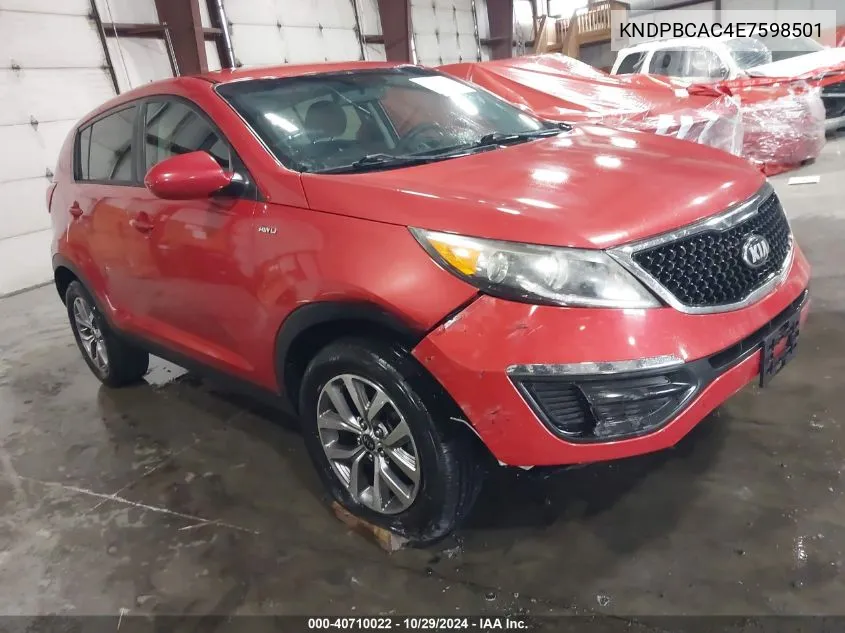 2014 Kia Sportage Lx VIN: KNDPBCAC4E7598501 Lot: 40710022