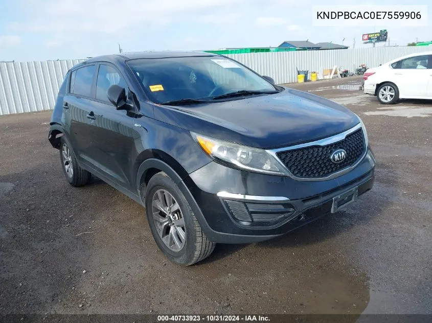 2014 Kia Sportage Lx VIN: KNDPBCAC0E7559906 Lot: 40733923