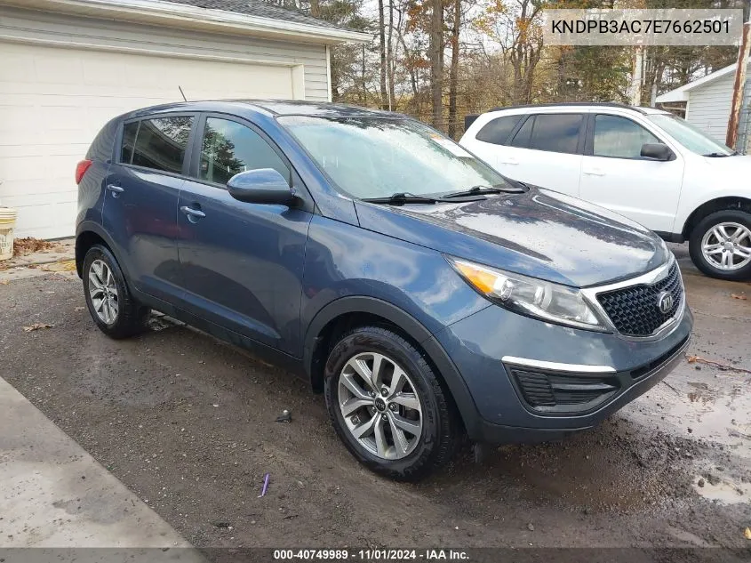 2014 Kia Sportage Lx VIN: KNDPB3AC7E7662501 Lot: 40749989