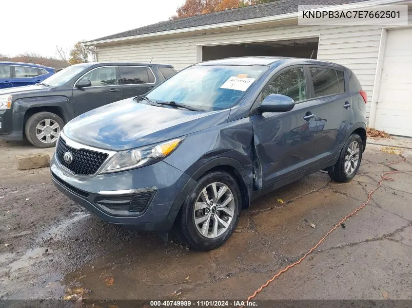 2014 Kia Sportage Lx VIN: KNDPB3AC7E7662501 Lot: 40749989