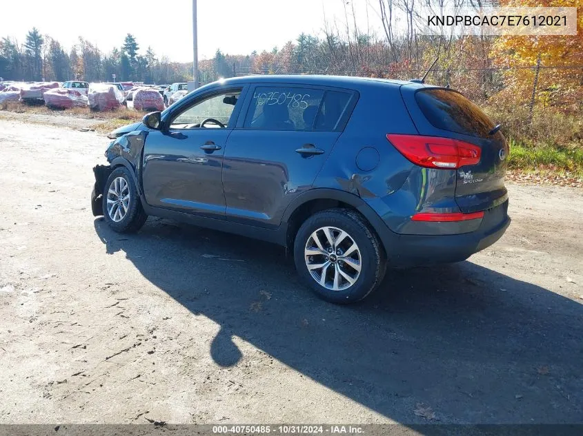 2014 Kia Sportage Lx VIN: KNDPBCAC7E7612021 Lot: 40750485