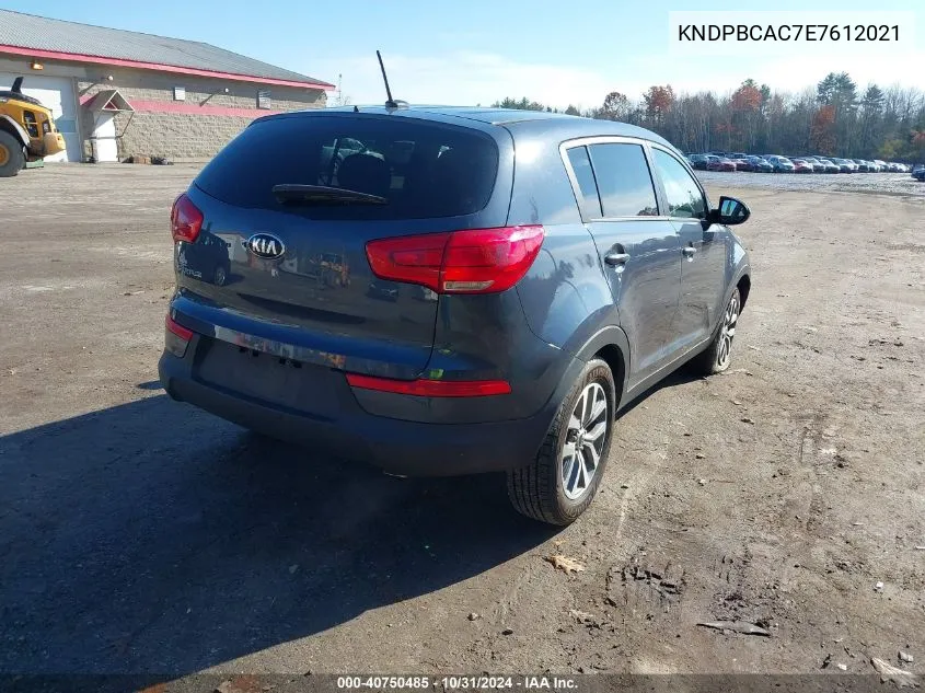 2014 Kia Sportage Lx VIN: KNDPBCAC7E7612021 Lot: 40750485