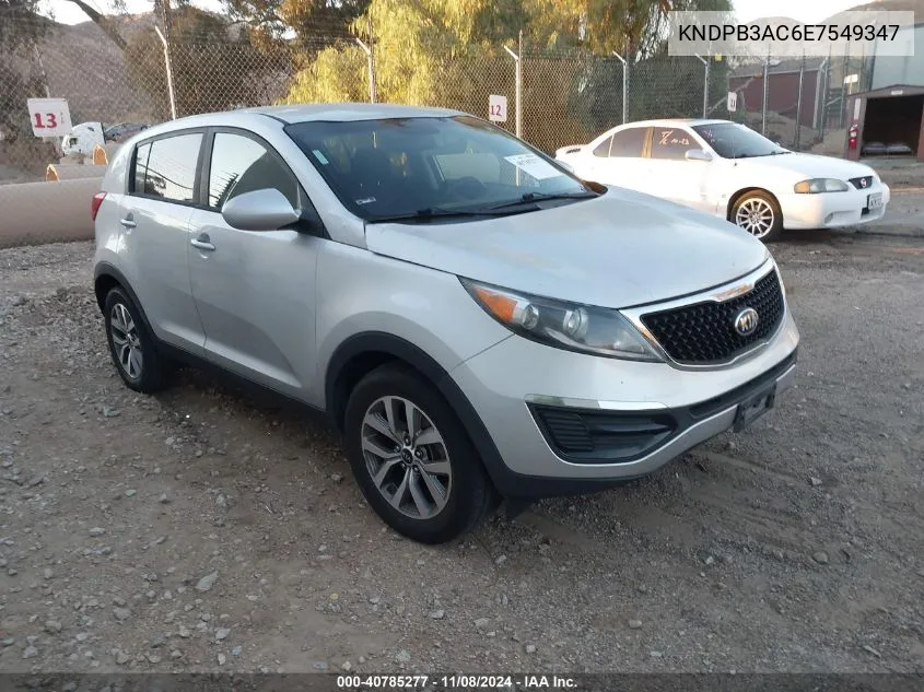 2014 Kia Sportage Lx VIN: KNDPB3AC6E7549347 Lot: 40785277