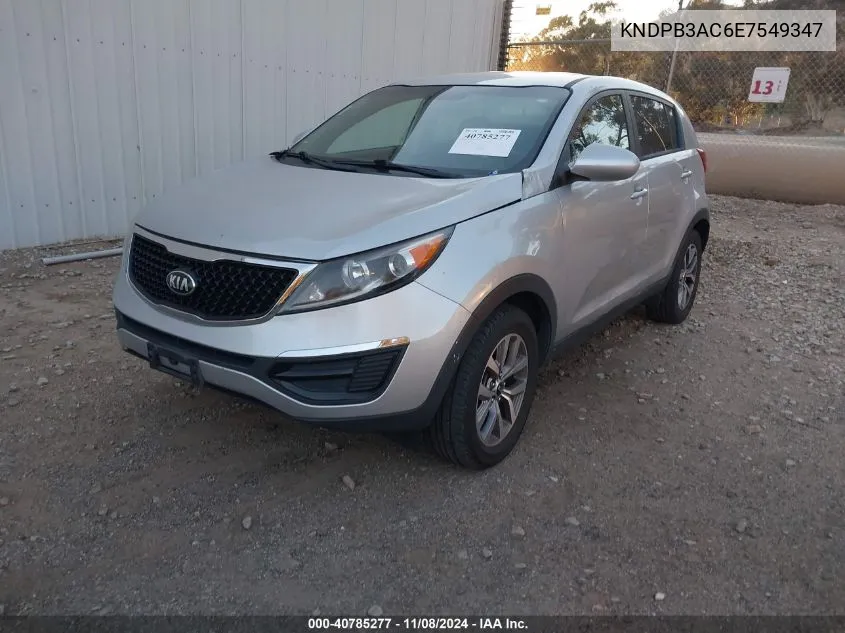 2014 Kia Sportage Lx VIN: KNDPB3AC6E7549347 Lot: 40785277