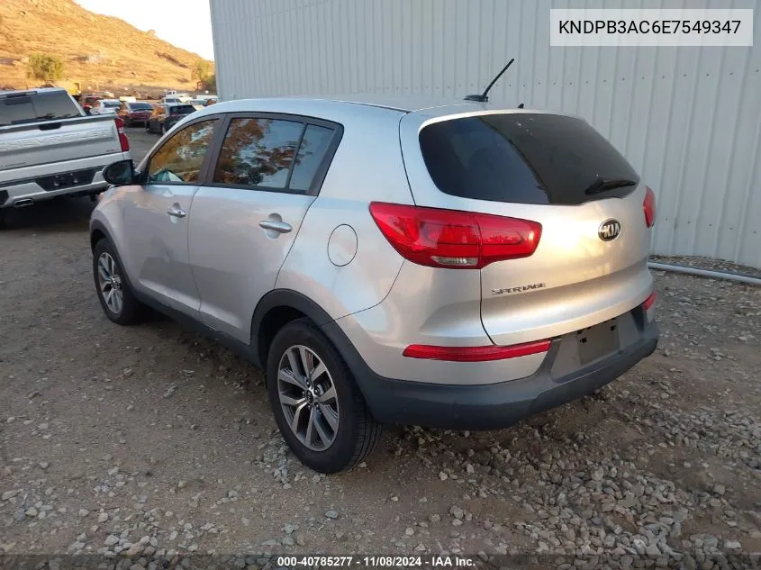 2014 Kia Sportage Lx VIN: KNDPB3AC6E7549347 Lot: 40785277