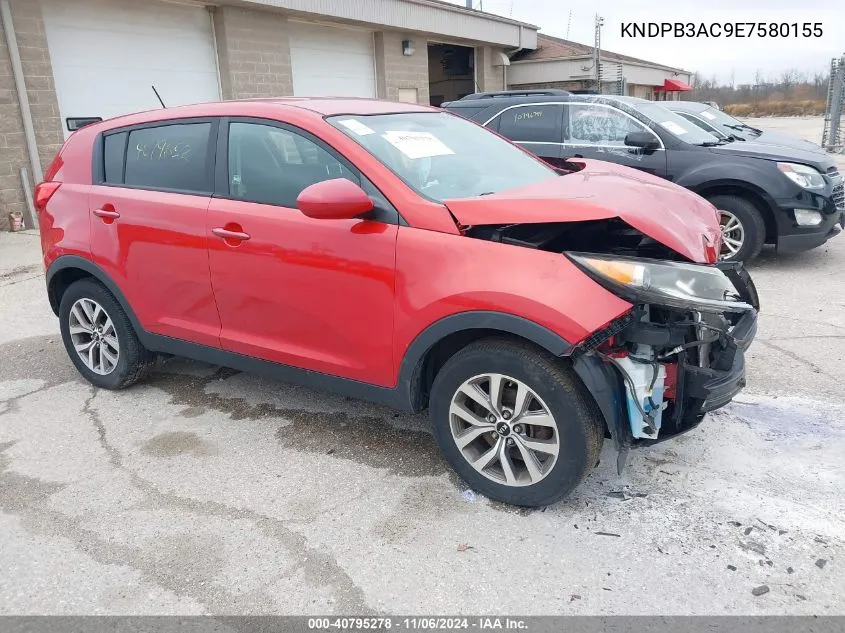 2014 Kia Sportage Lx VIN: KNDPB3AC9E7580155 Lot: 40795278