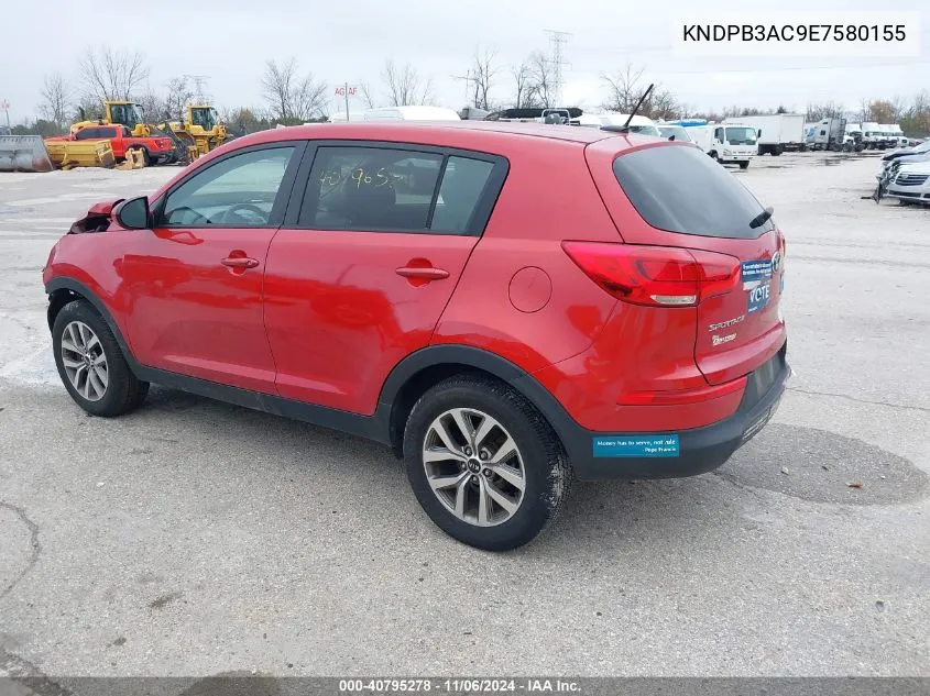 2014 Kia Sportage Lx VIN: KNDPB3AC9E7580155 Lot: 40795278