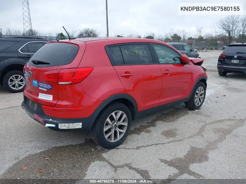 2014 Kia Sportage Lx VIN: KNDPB3AC9E7580155 Lot: 40795278