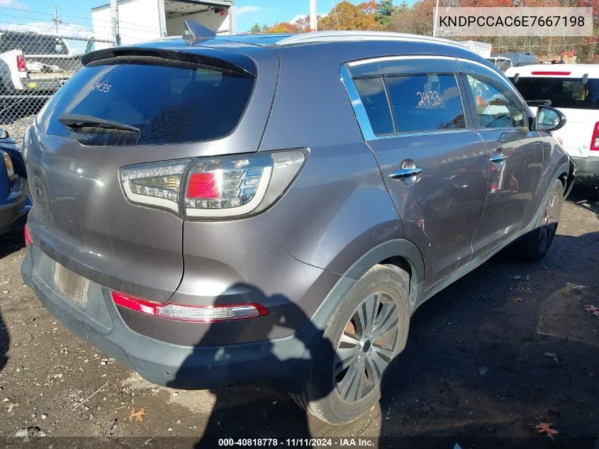 2014 Kia Sportage Ex VIN: KNDPCCAC6E7667198 Lot: 40818778