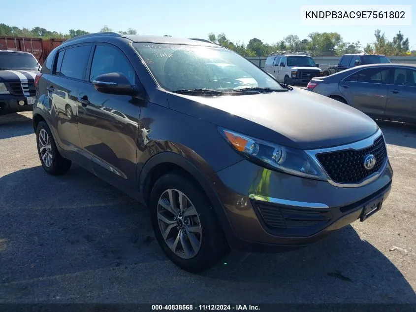 2014 Kia Sportage Lx VIN: KNDPB3AC9E7561802 Lot: 40838568