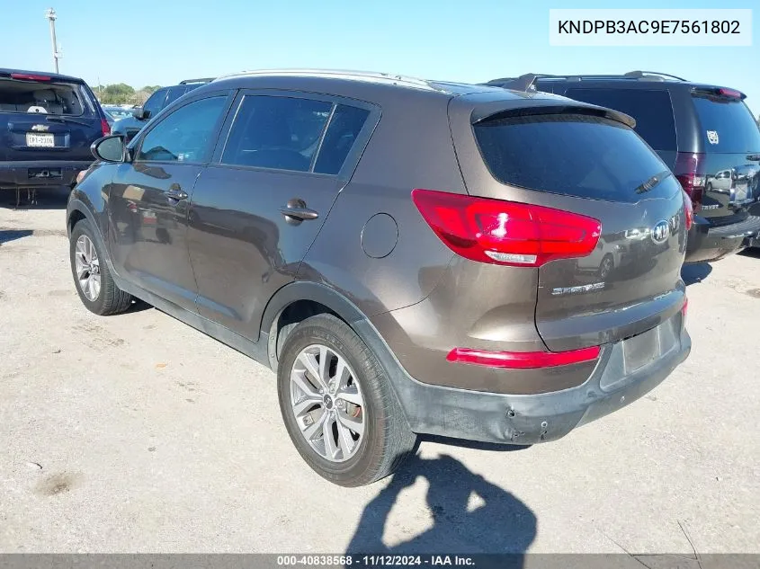 2014 Kia Sportage Lx VIN: KNDPB3AC9E7561802 Lot: 40838568