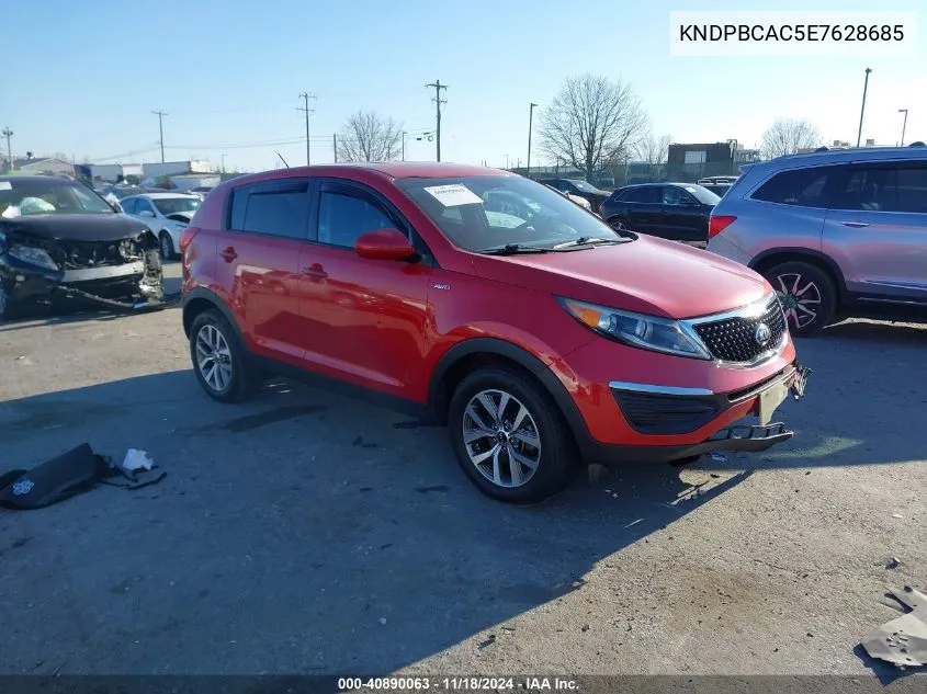 2014 Kia Sportage Lx VIN: KNDPBCAC5E7628685 Lot: 40890063