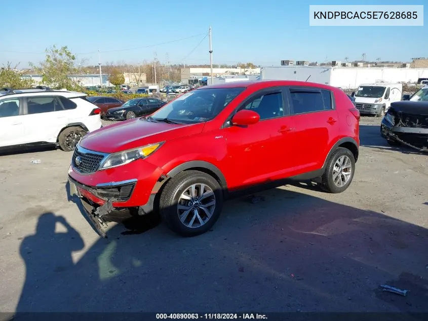 2014 Kia Sportage Lx VIN: KNDPBCAC5E7628685 Lot: 40890063