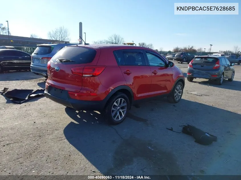 2014 Kia Sportage Lx VIN: KNDPBCAC5E7628685 Lot: 40890063