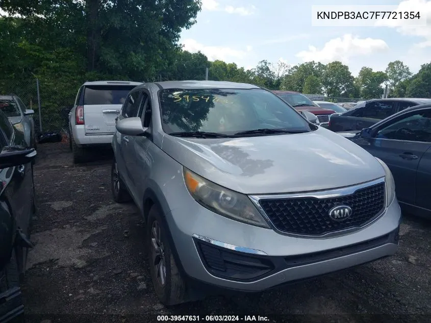 2015 Kia Sportage Lx VIN: KNDPB3AC7F7721354 Lot: 39547631