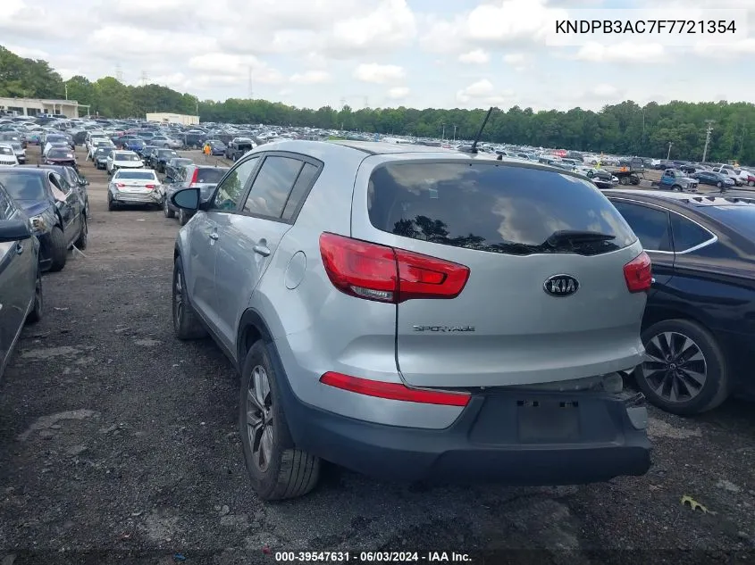 2015 Kia Sportage Lx VIN: KNDPB3AC7F7721354 Lot: 39547631