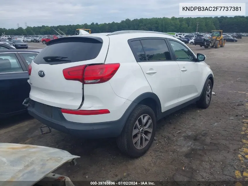 2015 Kia Sportage Lx VIN: KNDPB3AC2F7737381 Lot: 39763896