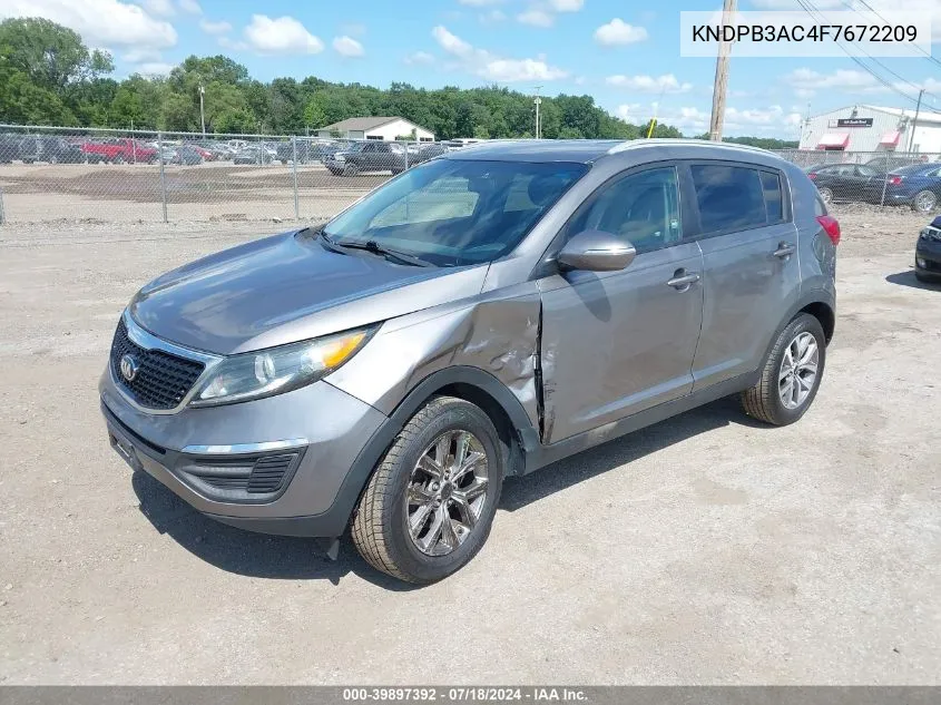 2015 Kia Sportage Lx VIN: KNDPB3AC4F7672209 Lot: 39897392