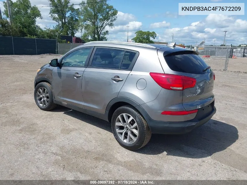 2015 Kia Sportage Lx VIN: KNDPB3AC4F7672209 Lot: 39897392