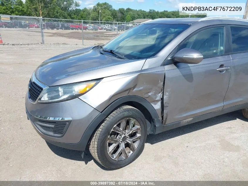 2015 Kia Sportage Lx VIN: KNDPB3AC4F7672209 Lot: 39897392