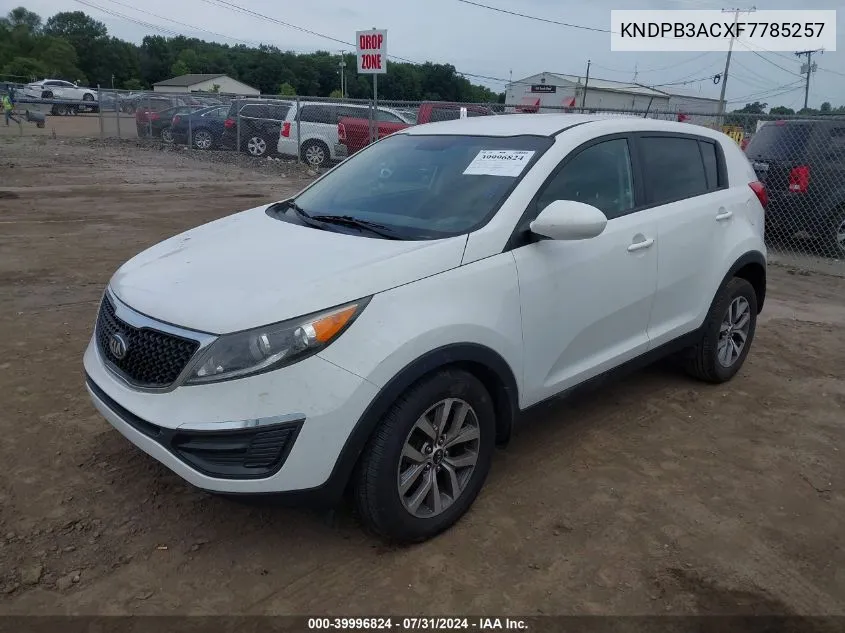 2015 Kia Sportage Lx VIN: KNDPB3ACXF7785257 Lot: 39996824