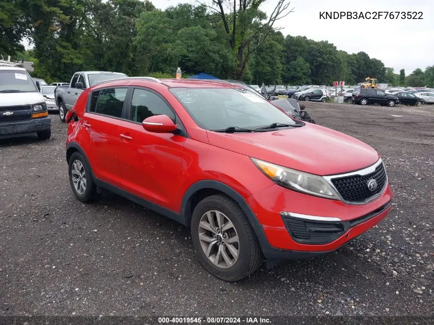 2015 Kia Sportage Lx VIN: KNDPB3AC2F7673522 Lot: 40019545