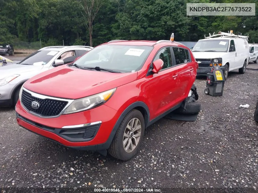 2015 Kia Sportage Lx VIN: KNDPB3AC2F7673522 Lot: 40019545