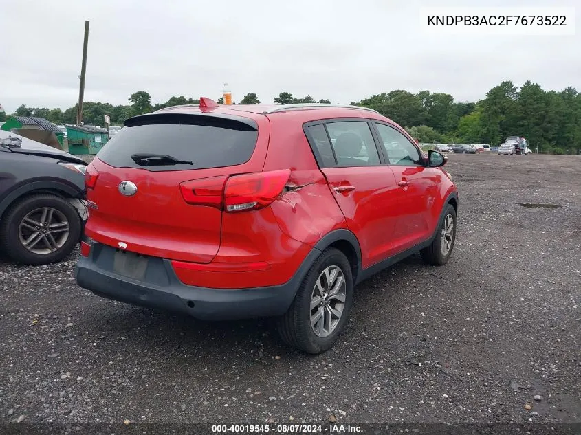 2015 Kia Sportage Lx VIN: KNDPB3AC2F7673522 Lot: 40019545