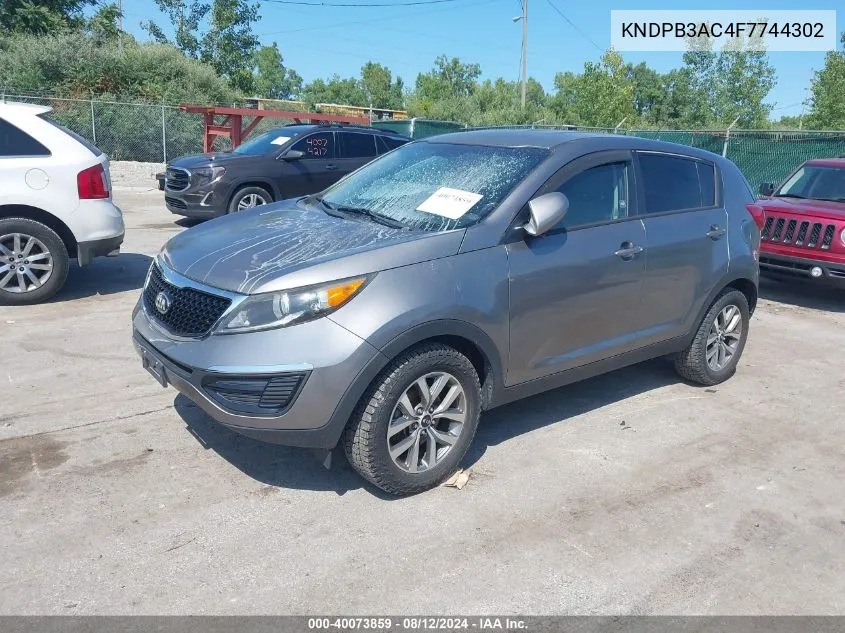 2015 Kia Sportage Lx VIN: KNDPB3AC4F7744302 Lot: 40073859